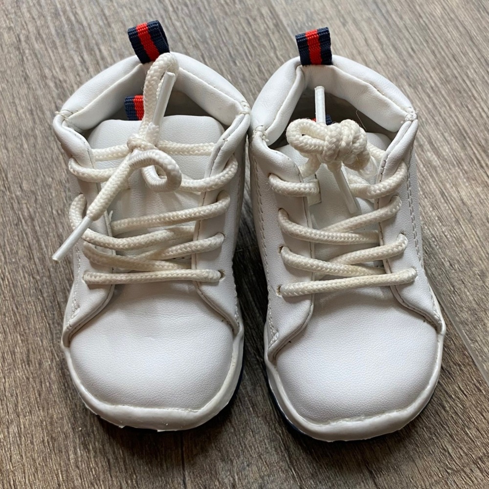 Trimfoot Co Kids White High Top Sneakers Size 2 Toddler‎ Lace Up ?VTG?, Spring